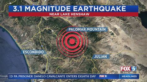 3.1-magnitude earthquake strikes near Lake Henshaw